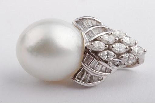 Luxus Designer Anhänger Südsee Perle 0,84ct Diamanten 750 Weiß Gold Neu!
