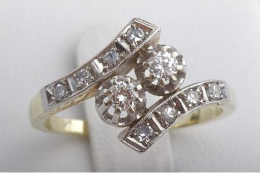Antiker Brillant Diamant Ring 0,22ct Gelbgold 585 14K top!