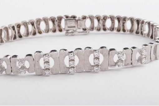 Diamant Armband 0,51ct Diamant Brillant Weiß Gold 14K 585 Länge 20cm