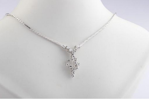 Diamant Brillant Collier Kette 0,71ct Weiß Gold 14K 585