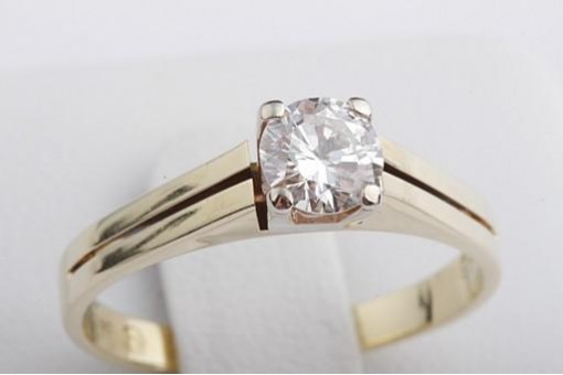 Ring Brillant Diamant 585 14K Gelb Gold Gr. 57 Top!