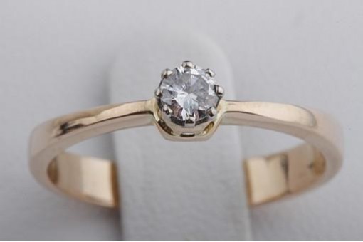 Ring Brillant Diamant 0,21ct 585 14K Rosé Gold Gr 57 Top!