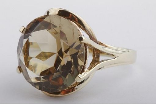 Ring mit Topas 333 8k Gelb Gold Rauchtopas 18,7ct Größe 61 