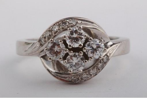 Sehr schöner Brillant Diamant Ring aus 18k 750 Weiß Gold