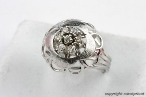 Brillantring Diamantring 585 14k Weiß Gold Gr 51 Top!
