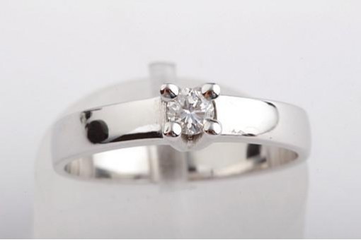 Brillant Diamant Solitär 0,15ct Verlobung Hochzeit Ring 585 14K Weiß Gold Neu!