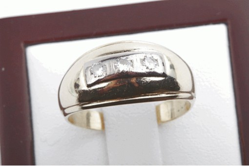 Brillant Diamant Ring mit 585er 14k Gelb Gold Größe 58 Top!