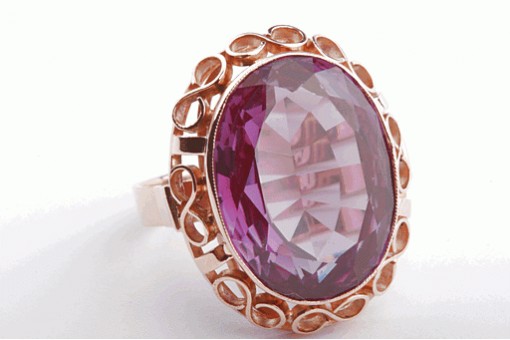 Ring Amethyst 12,4ct 585 14K Rosé Gold Gr. 58 Top!