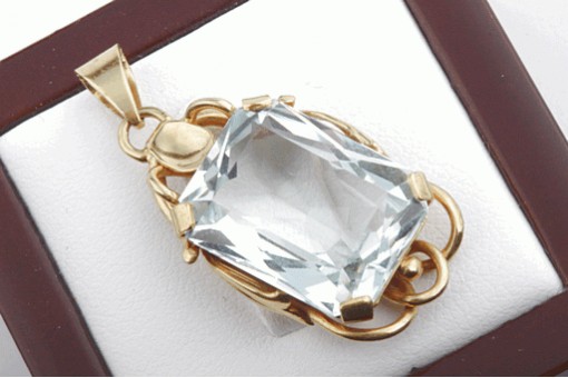 Sehr schöner Aquamarin Anhänger 9,6ct 333 8K Gelb Gold 