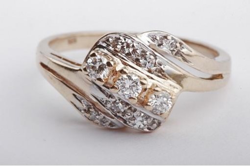 Ring Brillant Diamant 585 14K Gelb Gold Gr. 50 Top!