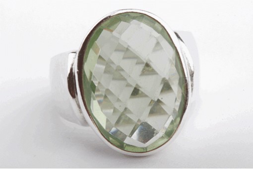 Ring mit grünem Stein 925 Sterlingsilber Gr. 52