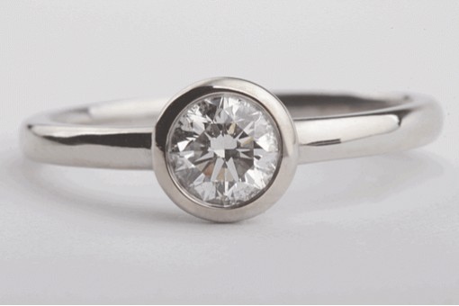 Solitär Ring Brillant Diamant 0,51ct 585 14K Weiß Gold IGI Expertise Gr. 52