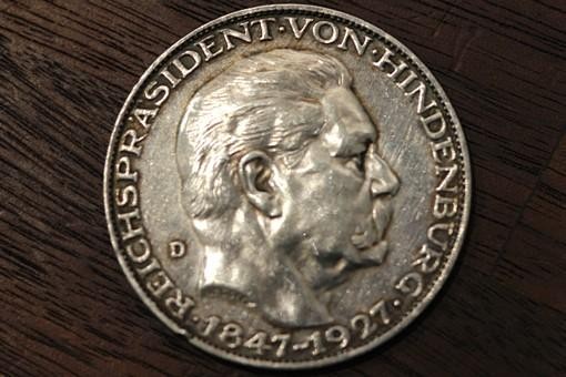Silbermedaille Paul von Hindenburg 1847-1927 80. Geburtstag stgl.