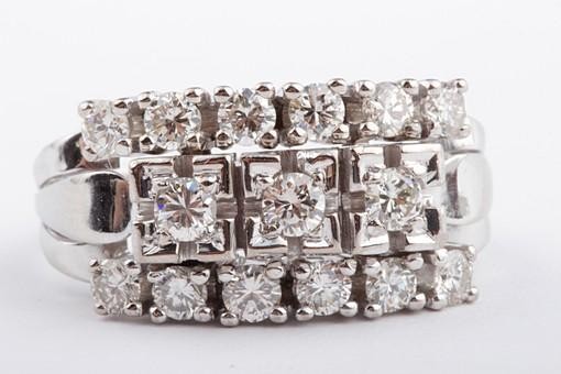Brillant Diamant Ring 585 14K 1ct Weiß Gold Gr. 53 Top!