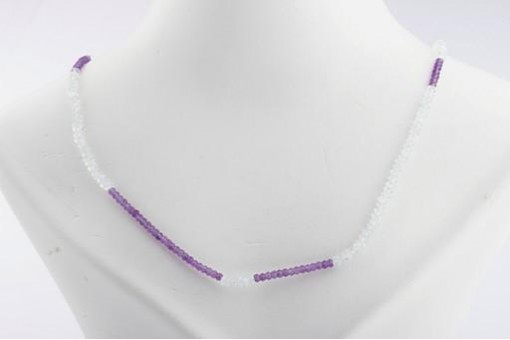 Amethyst Aquamarin Kette Verschluss 925 Sterlingsilber Länge 70cm Neu!