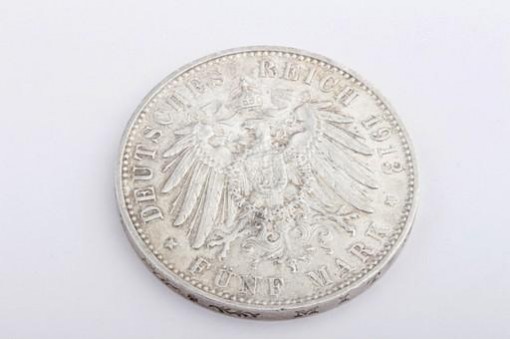 5 Mark 1913 Wilhelm II König von Württemberg J.176 vz