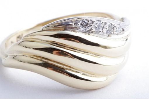 Brillant Diamant Ring 750 18K Bicolor Gold Gr. 52