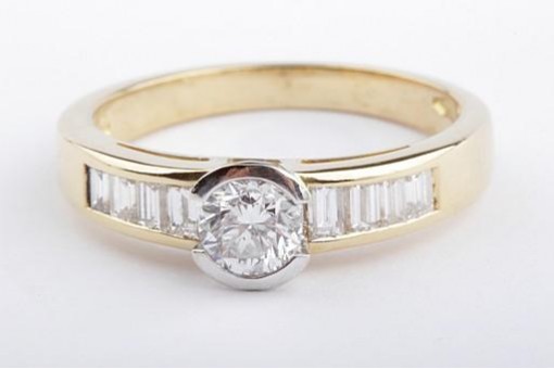 Brillant Diamant Ring 0,83ct 750 18K Gelb Gold Gr. 54