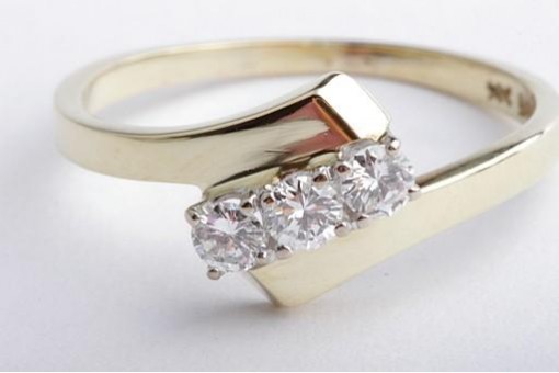 Brillant Diamant Ring 0,31ct 585 14K Gelb Gold Gr. 56
