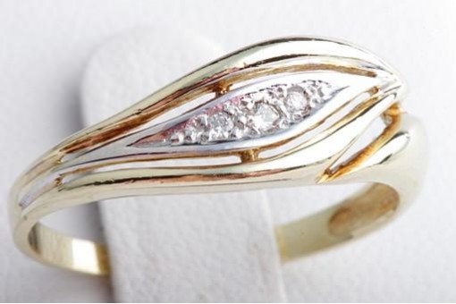 Brillant Diamant Ring 585 14K Gelb Gold Gr. 57