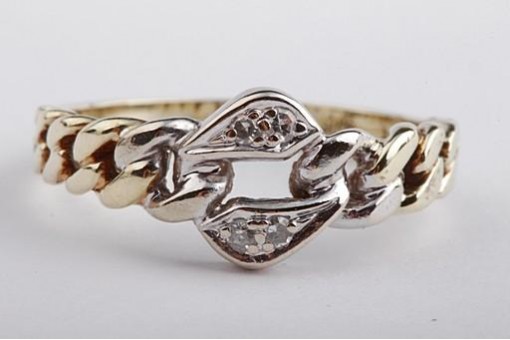 Ketten Diamant Ring 585 14K Gelb Gold Gr 54 17,2mm Top!  