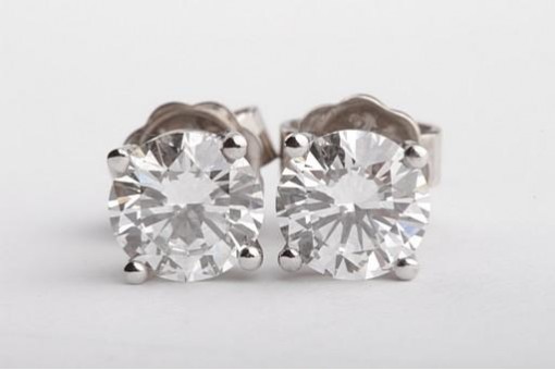 Neue Brillant Diamant Ohrstecker Ohrringe 1,55ct 750 Weißgold DPL Expertise