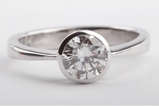 Brillant Diamant Ring Solitär 1ct River 750 18kt Weiß Gold HRD Expertise Top