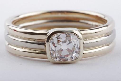 Diamant Ring Solitär 1ct Kissenschliff 585er 14K Gelbgold Wertgutachten 14600