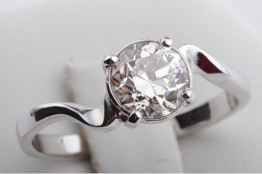 Brillant Diamant Ring 1ct antik 14kt Weißgold Altschliff Solitär