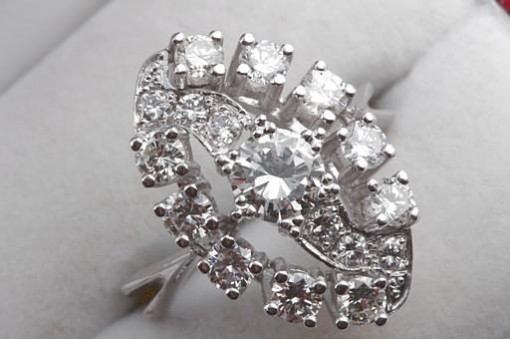 Brillant Diamant Ring 2,35ct 585 14kt Weißgold Brillanten 53 16,9mm