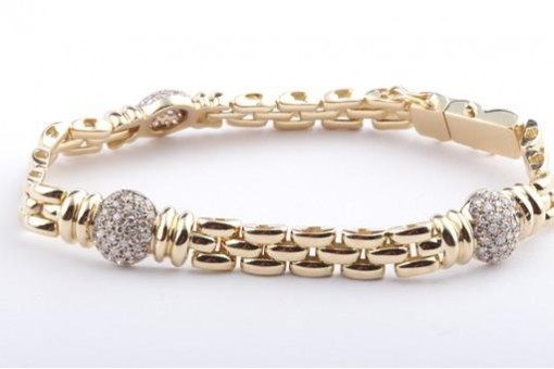 Diamant Brillant Armband 750 er 18kt Gelb Gold Edel!