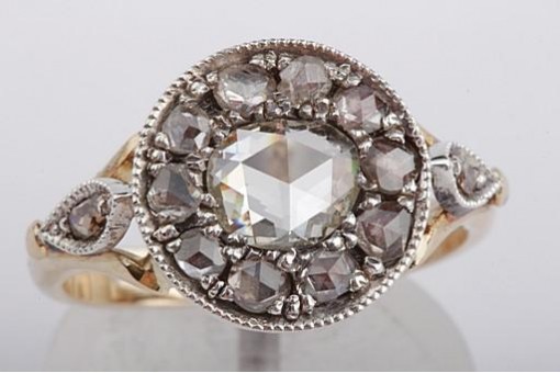 Diamant Ring 1,20ct antik Biedermeier Altschliff 585 Gelb Gold Gr 57 Edel!