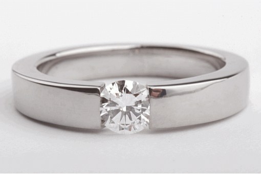 Spannring Diamant Brillant Ring 0,53ct F Vvs 750 Weiß Gold DPL Exp. Edel!