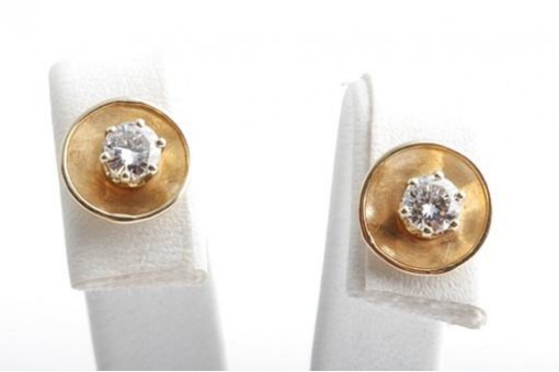 Brillant Diamant Ohrstecker Ohrringe 750 18K Gelb Gold 0,40ct