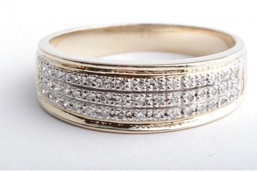 Diamant Ring 0,30ct 333 8K Gelb Gold Gr. 60