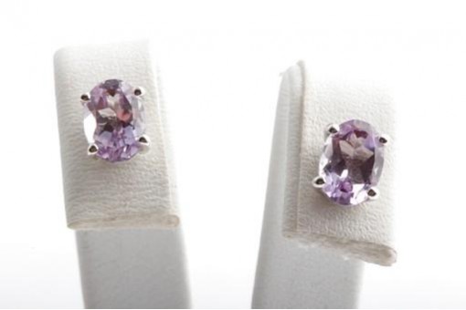 Amethyst Ohrringe Ohrstecker 925 Sterling Silber Länge 7,0mm