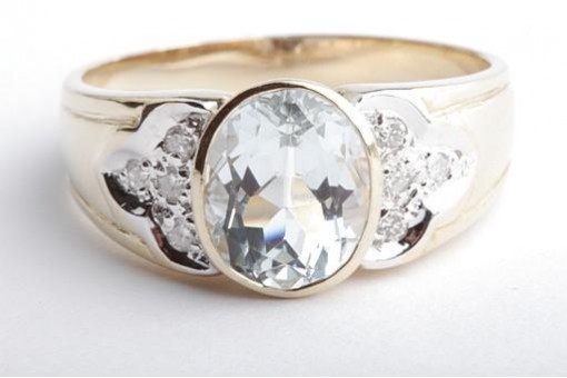Topas Brillant Diamant Ring 375 9K Gelb Gold Gr. 61