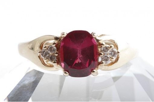 Amethyst Ring Brillanten Diamant 375 9K Gelb Gold Gr. 62