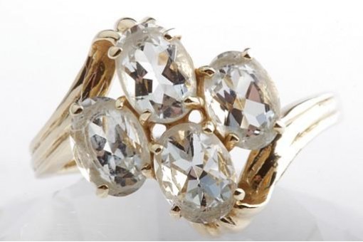 Bergkristall Ring 585 14K Gelb Gold Gr. 62