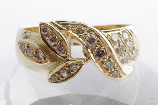 Brillant Diamant Ring 585 14K Gelb Gold Gr. 49