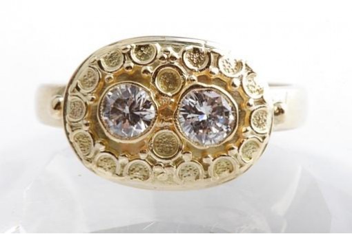 Brillant Diamant Ring 0,45ct 750 18K Gelb Gold Gr. 54