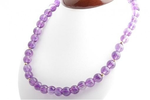 Amethyst Kette 585 14K Gelb Gold Verschluss Länge 44cm