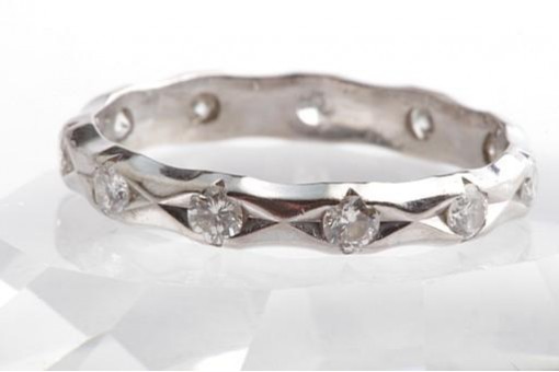 Memory Diamant Brillant Ring 750 er 18K Weiß Gold Größe 50
