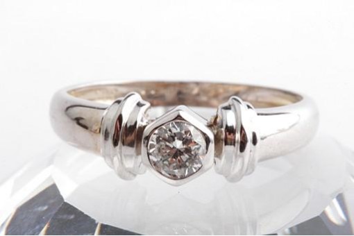 Brillant Diamant Ring 0,25 Solitär 585 Bicolor Gold 14k GG WG 50 15,9 mm