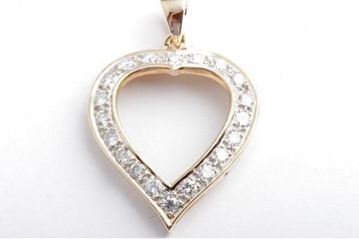 Brillant Diamant Anhänger 0,60ct 750 18K Gelb Gold Länge 3,0cm