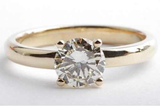 Brillantring Solitär 1,06ct Light Yellow Vvs AIG Diamant Exp. 750 Gold 55