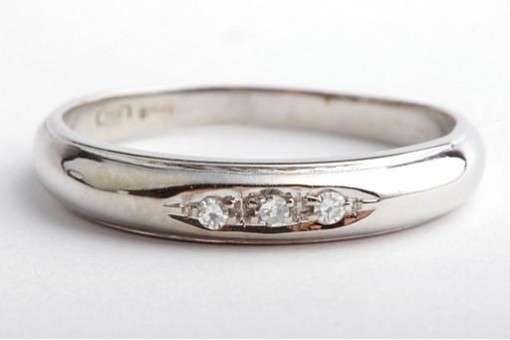 Ring Brillant Diamant 0,03ct 750 18K Weiß Gold Gr. 57