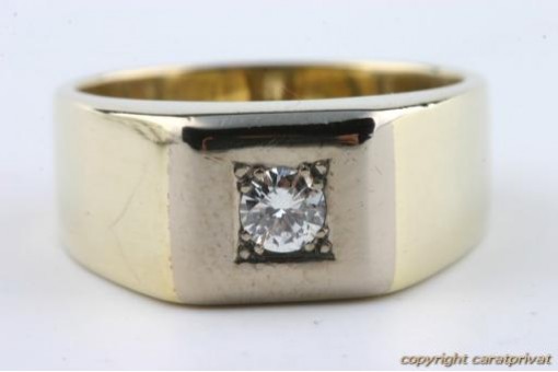 Diamant Brillant Ring Solitär 585 14K Gelb Gold Gr 55 Top!