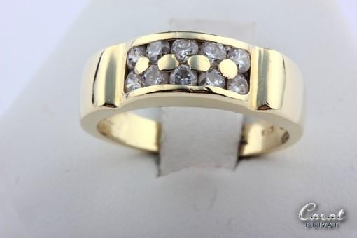 Zirkonia Ring 18kt. 750 Gelbgold Größe 55 änderbar