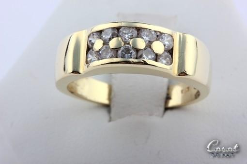 Zirkonia Ring 18kt. 750 Gelbgold Größe 55 änderbar